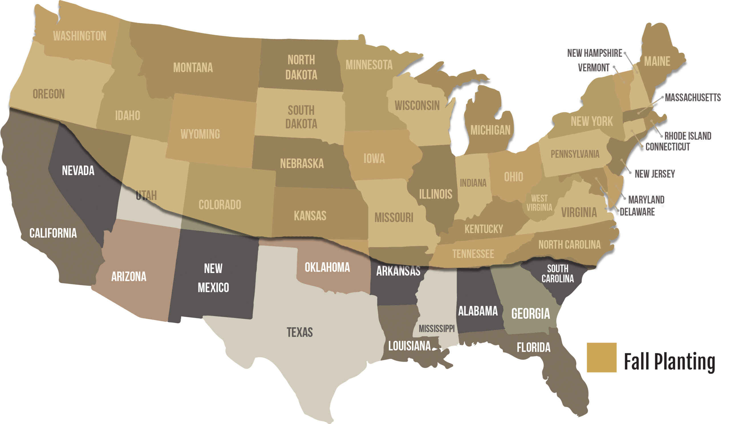 A US map of where Ace Triticale grows.