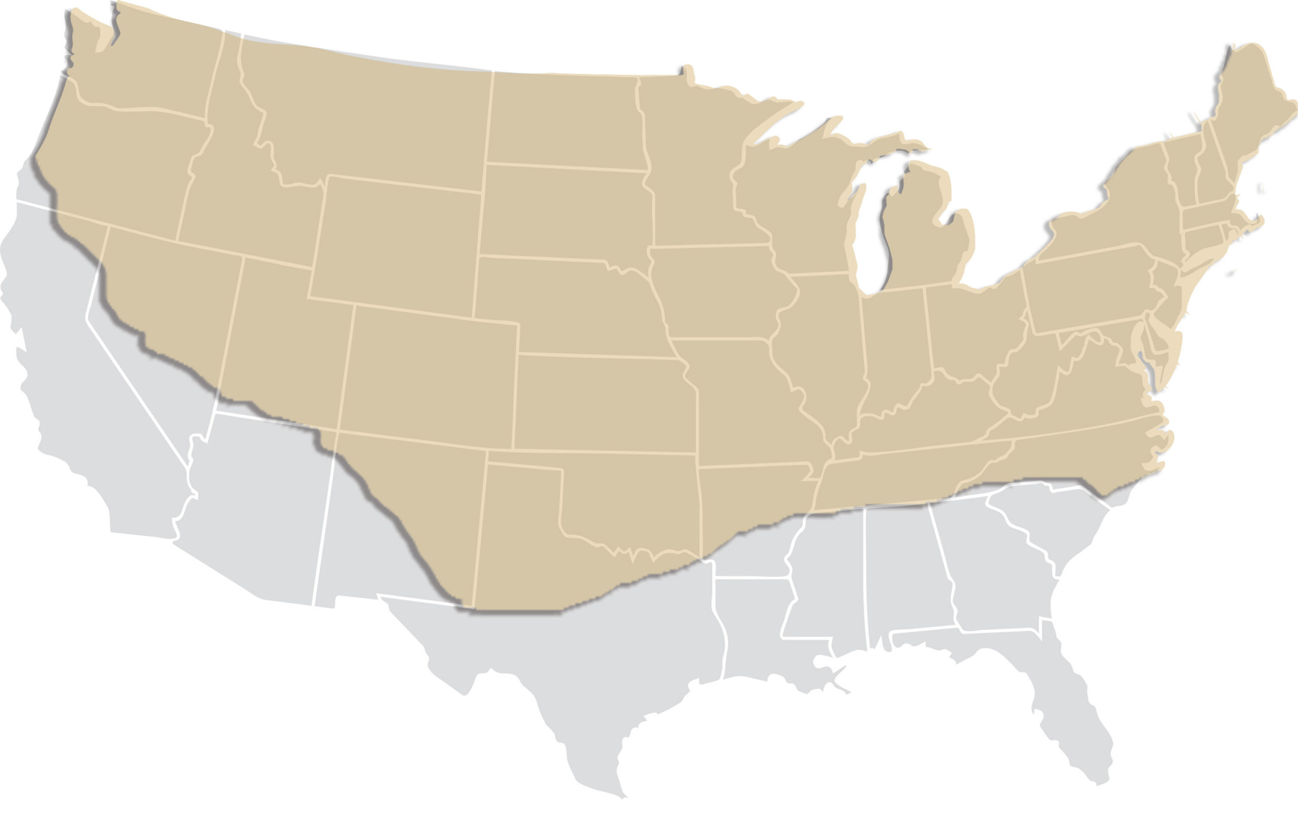 A US map of where Gainer Triticale grows.