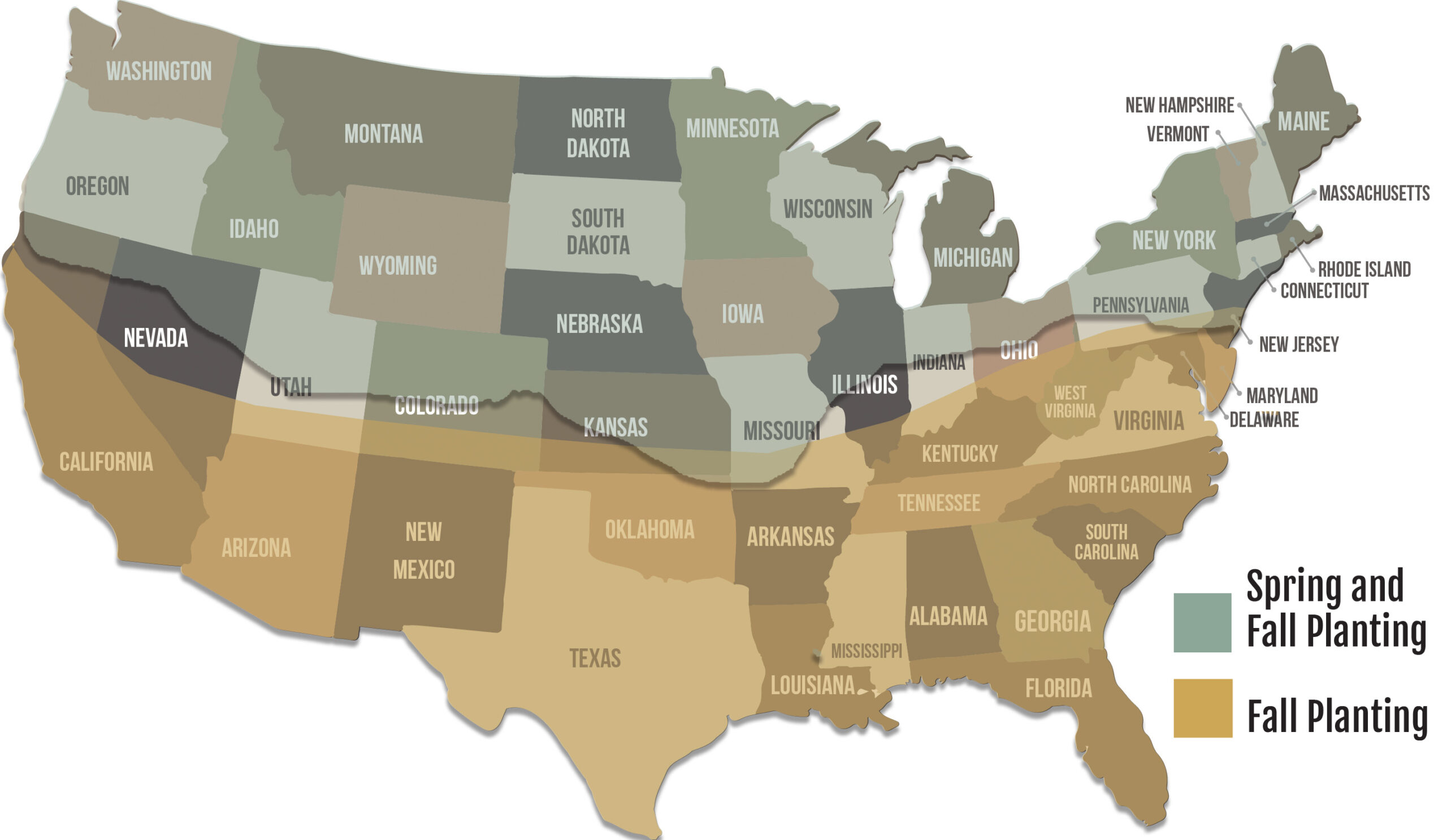 A US map of where Kicker Triticale grows.