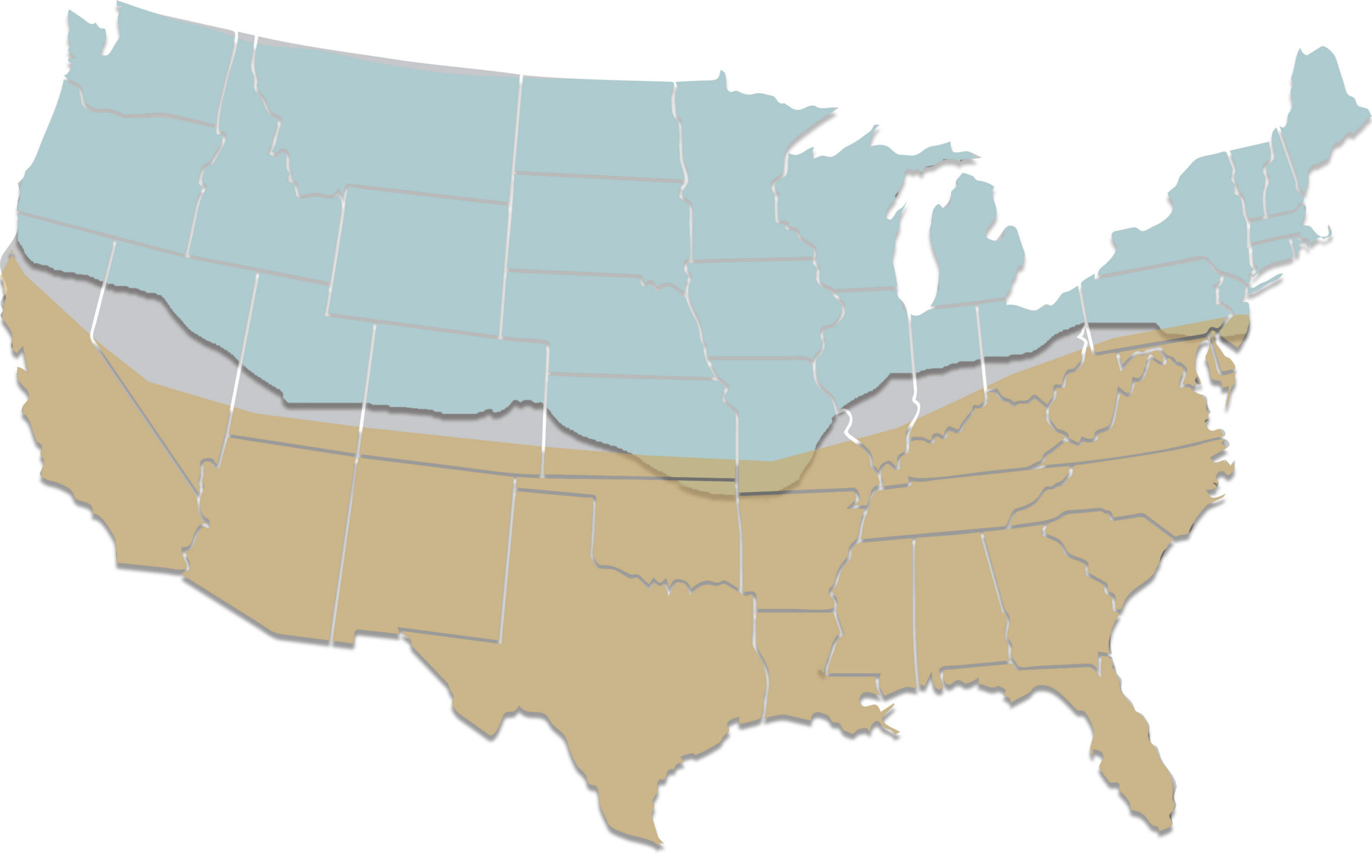 A US map of where Kicker Triticale grows.